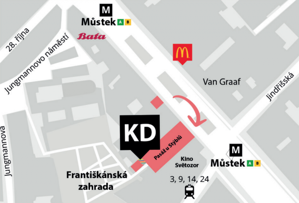 Mapa Knihy Dobrovský, Václavské náměstí