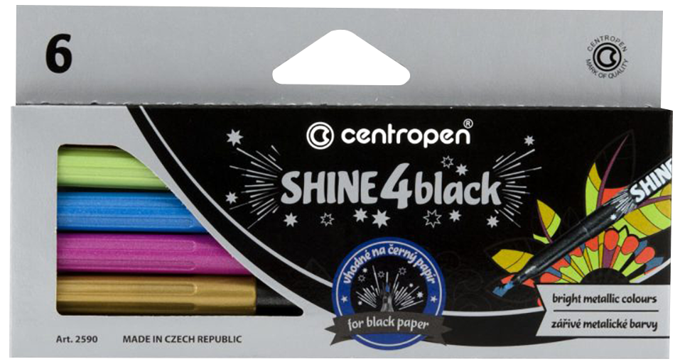 Centropen SHINE 4 BLACK Popisovače