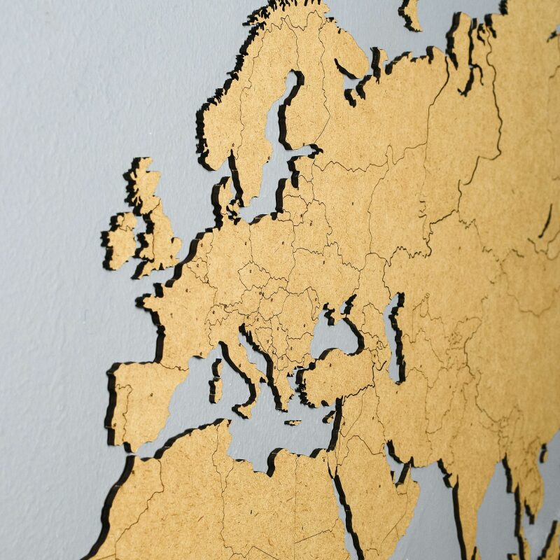 Dřevěná mapa světa DELUXE