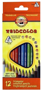 Koh-i-noor pastelky TRIOCOLOR trojhranné tenké