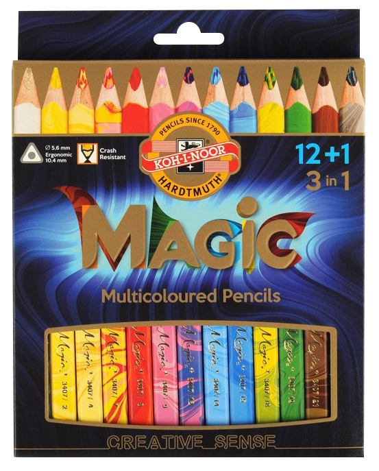 Koh-i-noor pastelky MAGIC multibarevné 12+1 ks v sadě